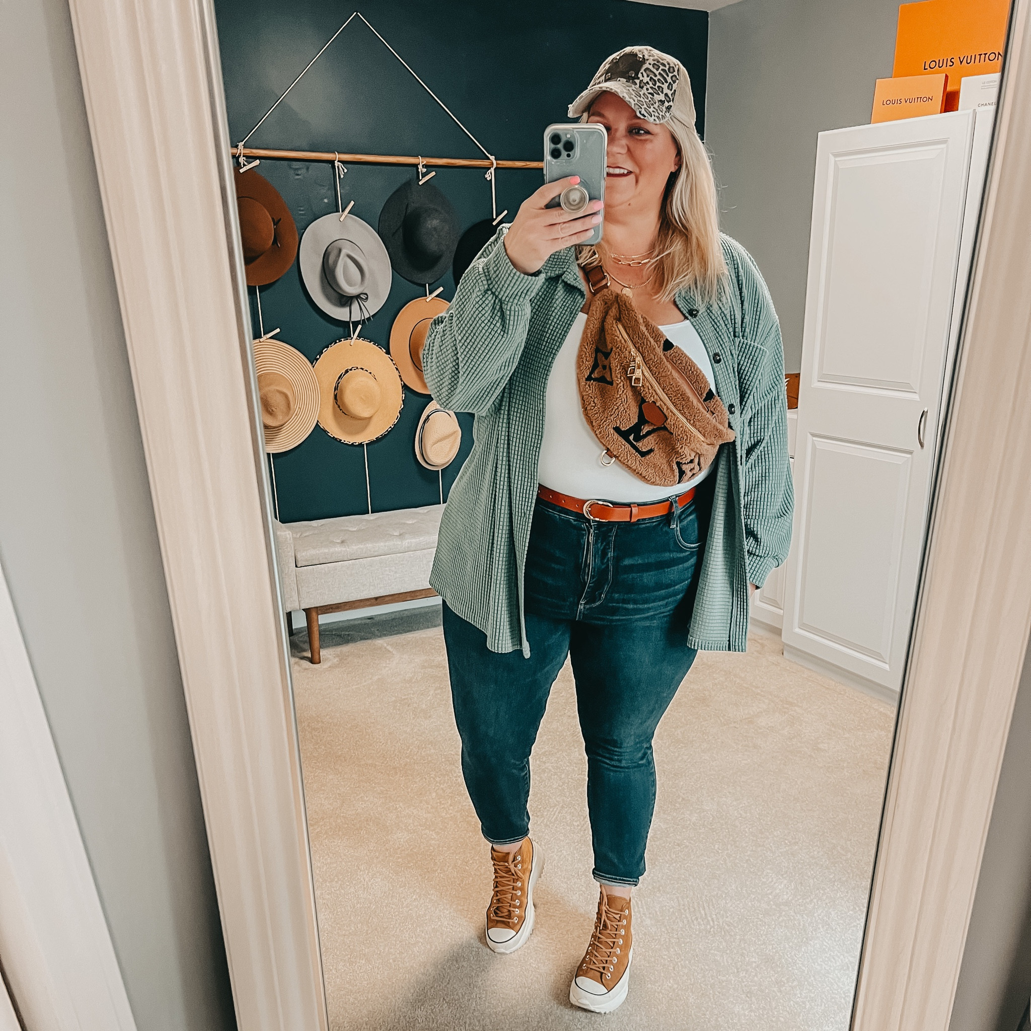You can’t go wrong with a jeans and bodysuit combo. Added a cute lightweight button up, Sherpa bum bag, and platform sneakers to finish this plus size casual outfit. 

#LTKFind #LTKcurves #LTKshoecrush