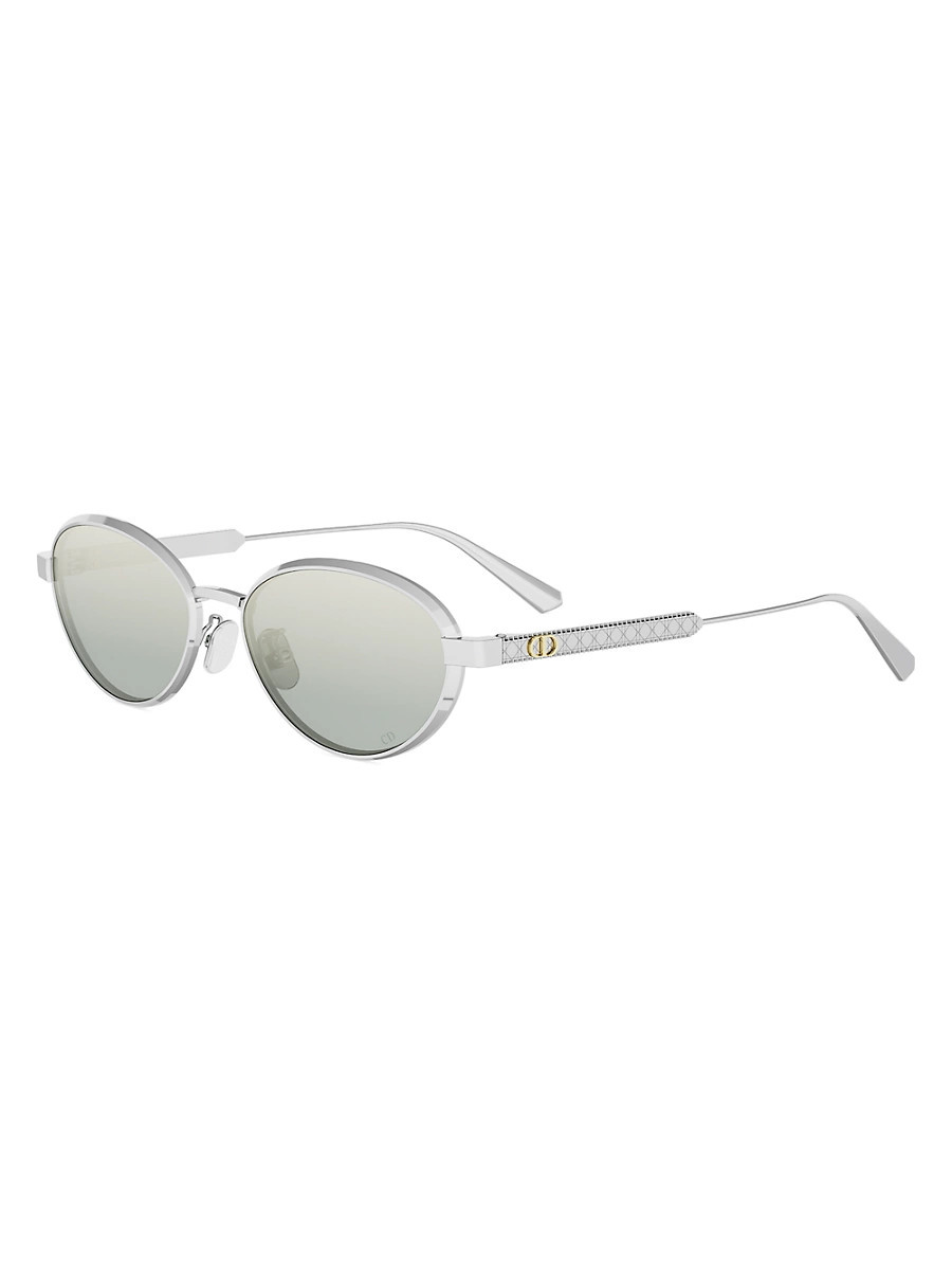 Women's DiorCannage R1U 53MM Oval Sunglasses - Silver Blue | Saks Fifth Avenue