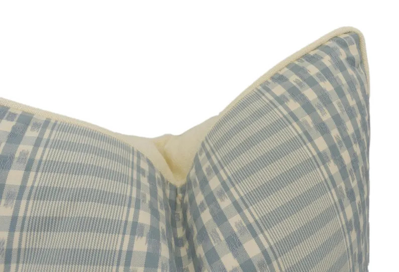 Colefax and Fowler - Langham Check - Sky Blue - Charming Vintage Inspired Ikat Cushion Cover - Ha... | Etsy (US)