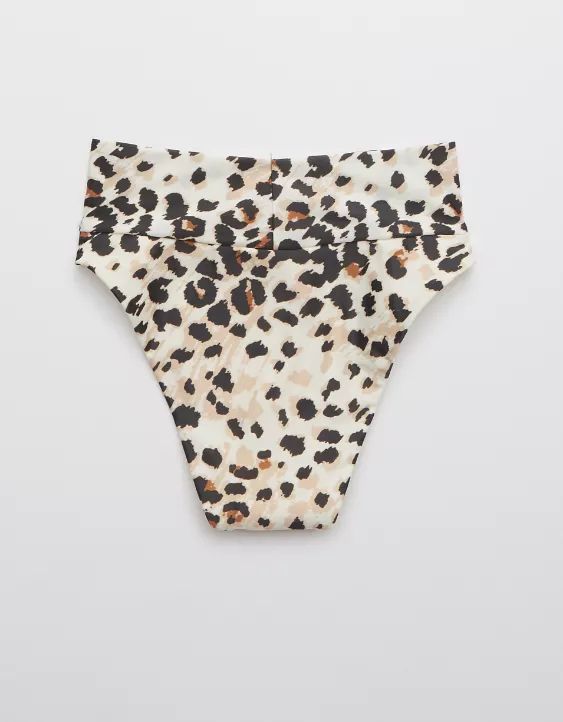 Aerie Leopard High Cut Cheeky Bikini Bottom | American Eagle Outfitters (US & CA)