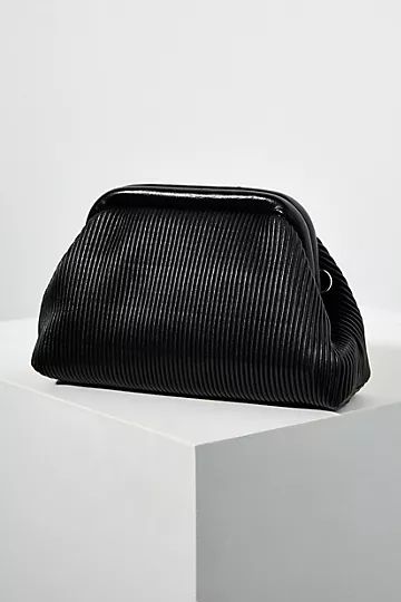 Faux Leather Clamshell Clutch | Anthropologie (US)