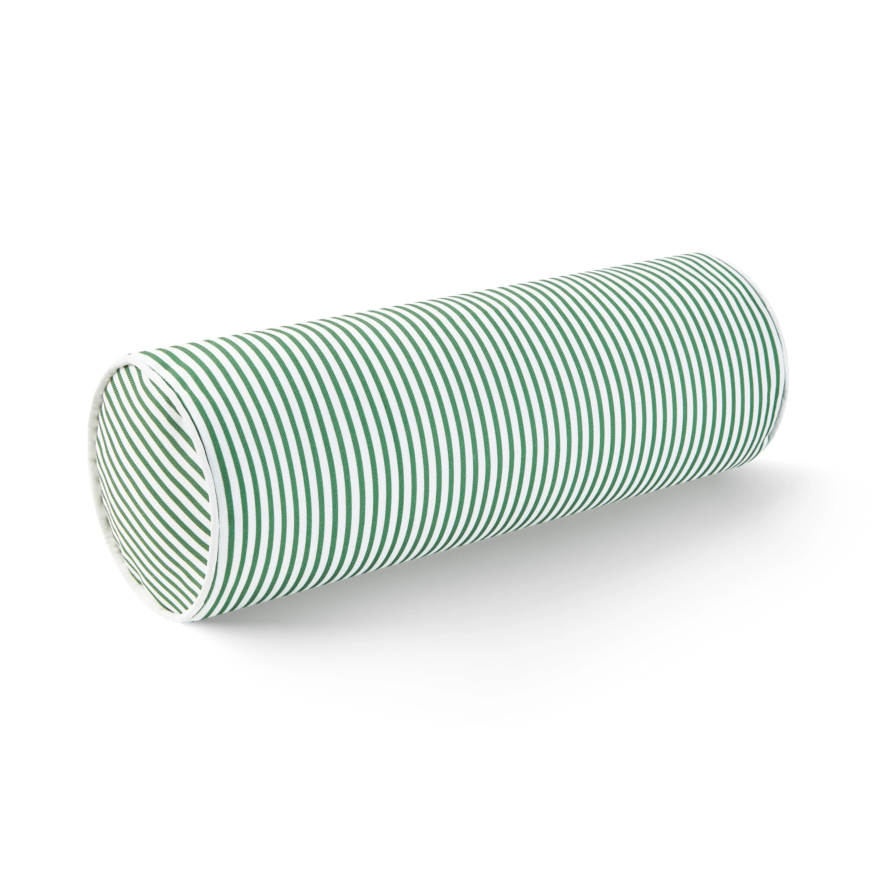 Coastal Indoor Outdoor Bolster Pillow Cover, Stripe, Green, 6 | Hofdeco