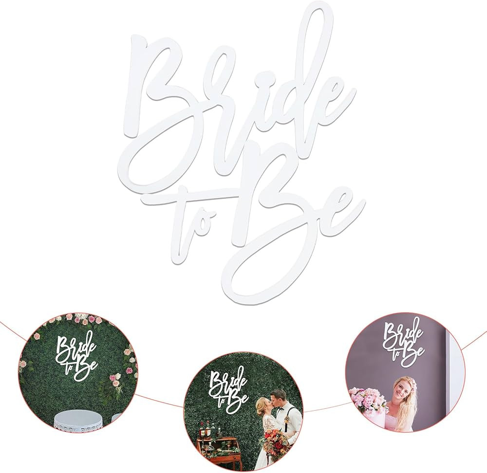 Wooden Bride to Be Sign White Wood Bridal Shower Sign for Bachelorette Engagement Wedding Bridal ... | Amazon (US)