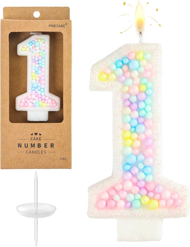 PHD CAKE Number 1 Macaron Birthday Candles, Macaron Themed Number Candles, Cake Number Candles, P... | Amazon (US)