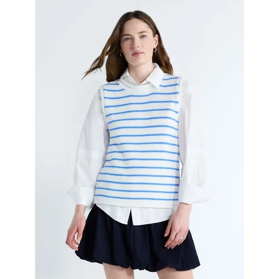 Free Assembly Women's Roll Neck Cotton Sweater Shell, Lightweight, Sizes XS-XXL | Walmart (US)