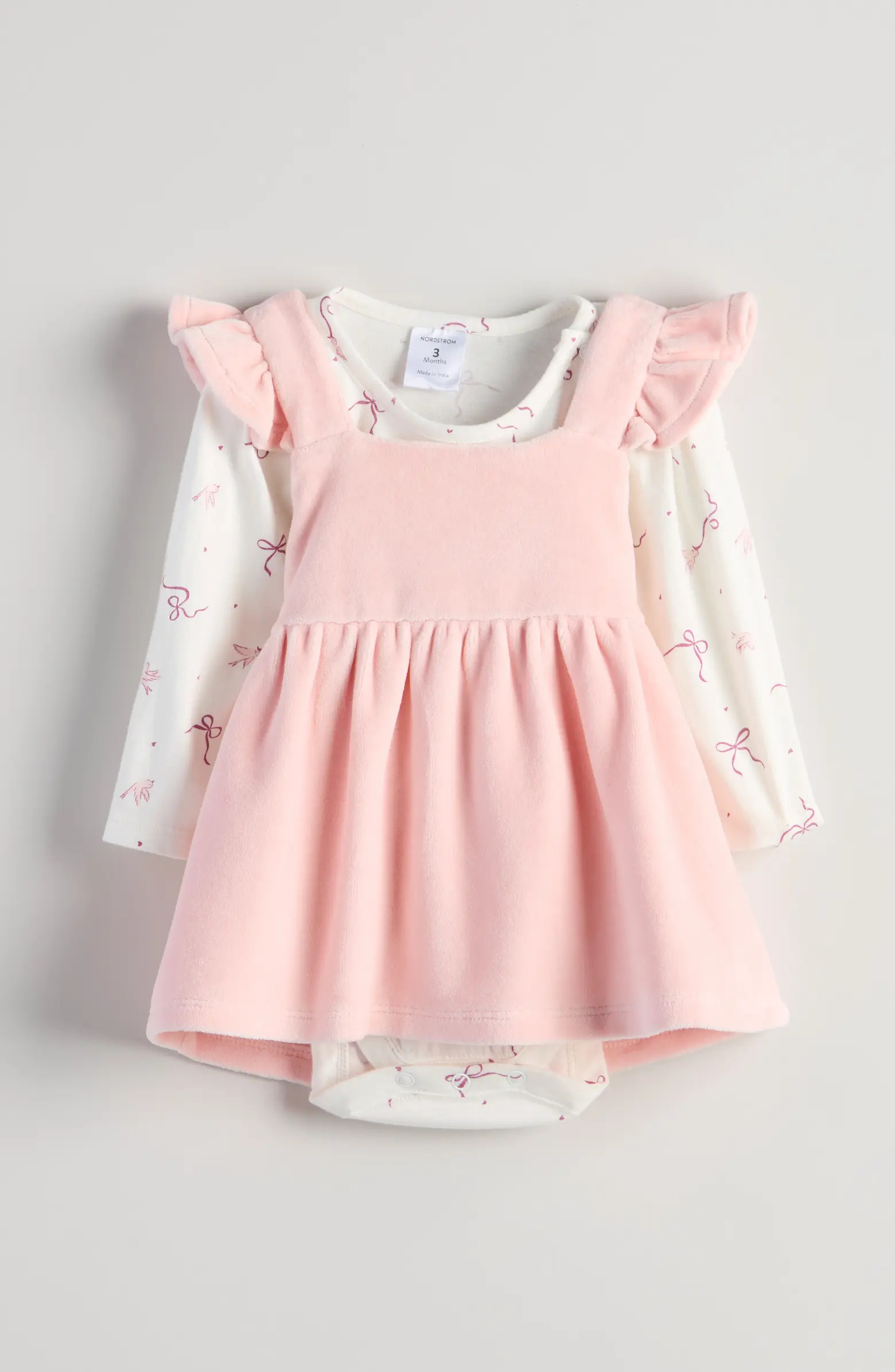 Kids' Pinafore Dress & Long Sleeve Bodysuit Set | Nordstrom