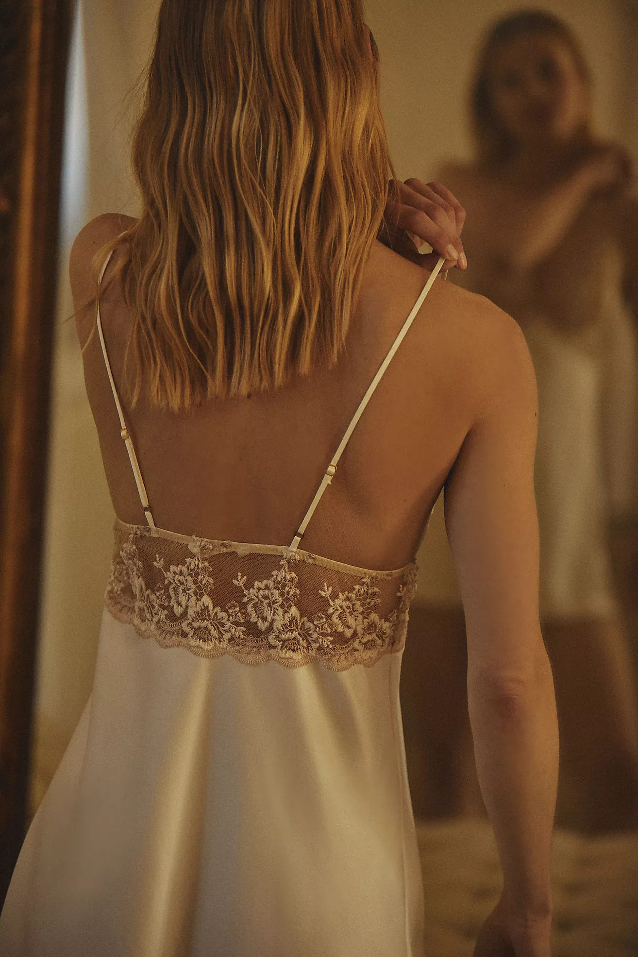 Flora Nikrooz Rosa Lace-Trimmed V-Neck Chemise | Anthropologie (US)
