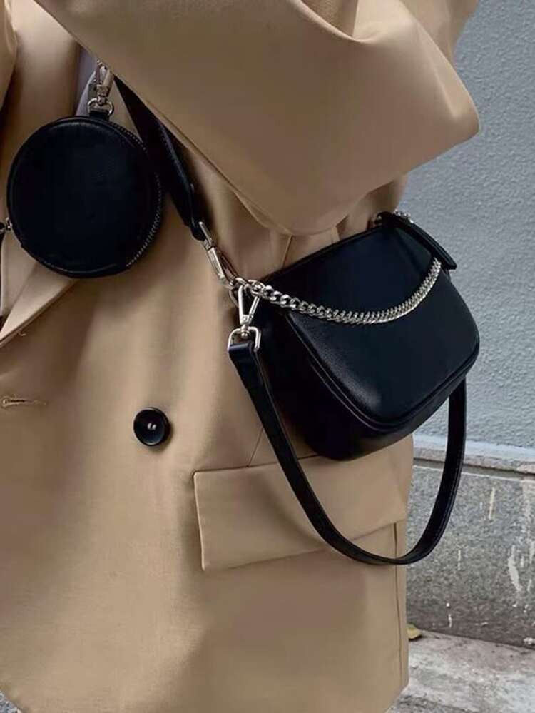 Chain Decor Shoulder Bag With Coin Purse | SHEIN