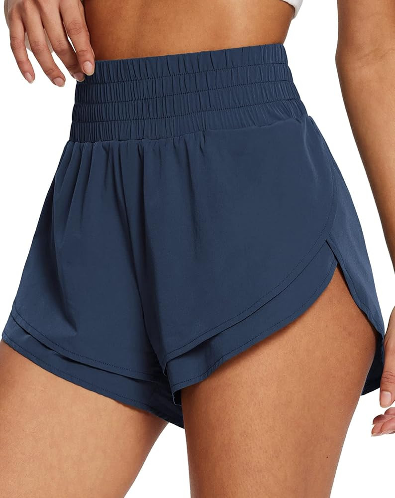 baleaf Women's 3" Workout Shorts High Waisted Athletic Running Shorts with Liner Sports Lightweig... | Amazon (US)