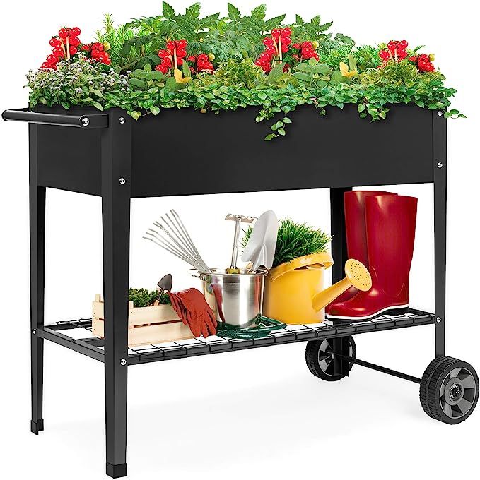 Best Choice Products Elevated Mobile Raised Ergonomic Metal Planter Garden Bed for Backyard, Pati... | Amazon (US)