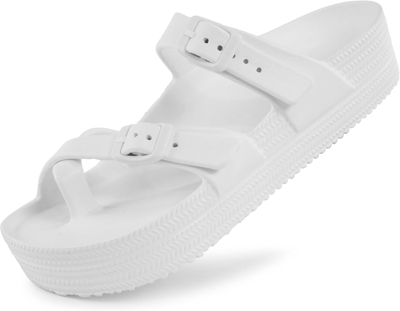 Weweya Womens Sandal with Arch Support - Adjustable Buckle Straps Beach Slides - Summer Lightweig... | Amazon (US)