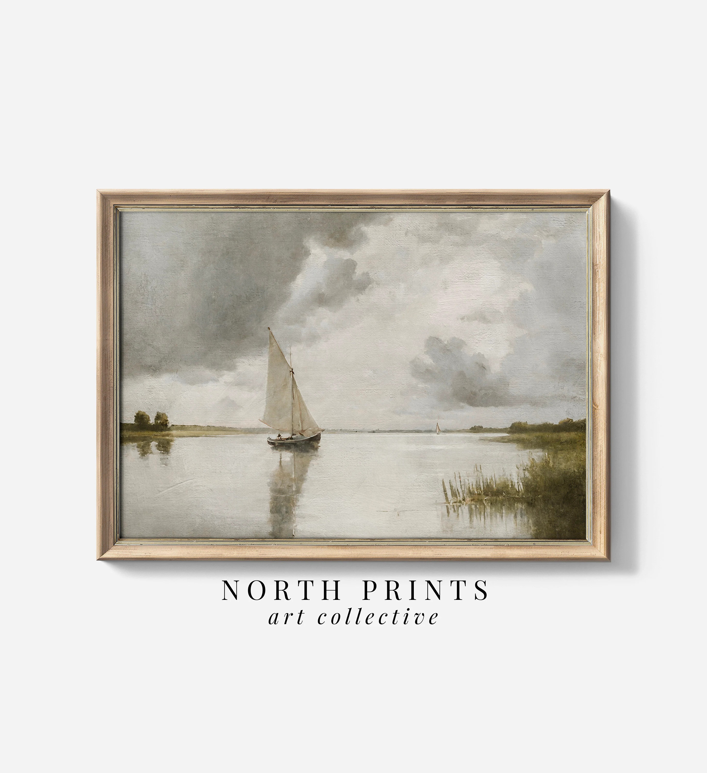 Lake Sailboat Painting: Neutral Nautical Art Printable (Digital Download) 6-42 | Etsy (Global)