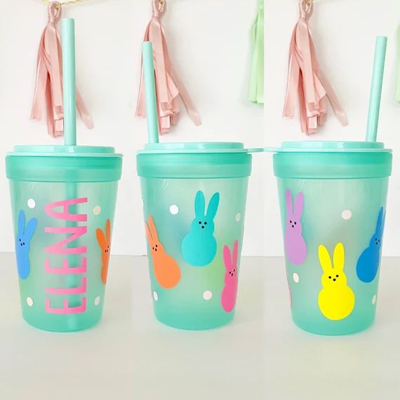 Kids Personalized EASTER Peeps Cup With Straw  Peeps Candy  | Etsy | Etsy (US)