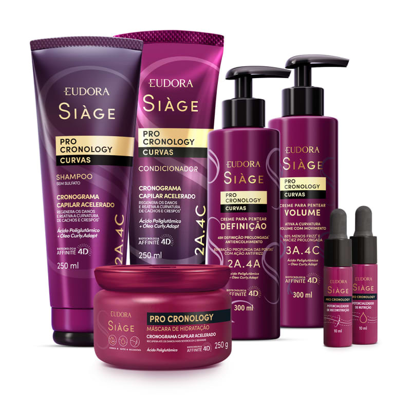 Combo Siàge Pro Cronology Curvas Completo (7 itens) | Eudora | Eudora (BR)