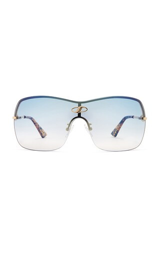 Parallel Universe Sunglasses in Gold & Sky Blue Grad | Revolve Clothing (Global)