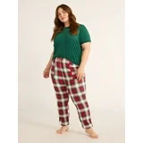 Joyspun Women's Hacci Knit Jogger Sleep Pants, 29” Inseam, Sizes XS to 3X | Walmart (US)
