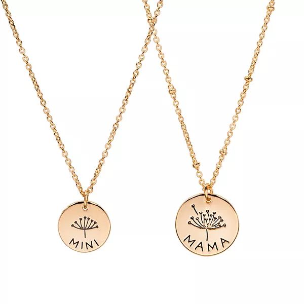 LC Lauren Conrad "Mama" & "Mini" Gold Tone Dandelion Pendant Necklace Set | Kohl's