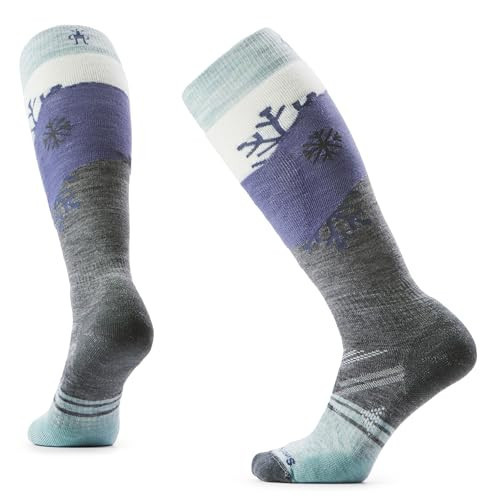 Smartwool, Women's, Ski Full Cushion Snowpocalypse Pattern Over The Calf Socks, Medium Gray, Large | Amazon (US)