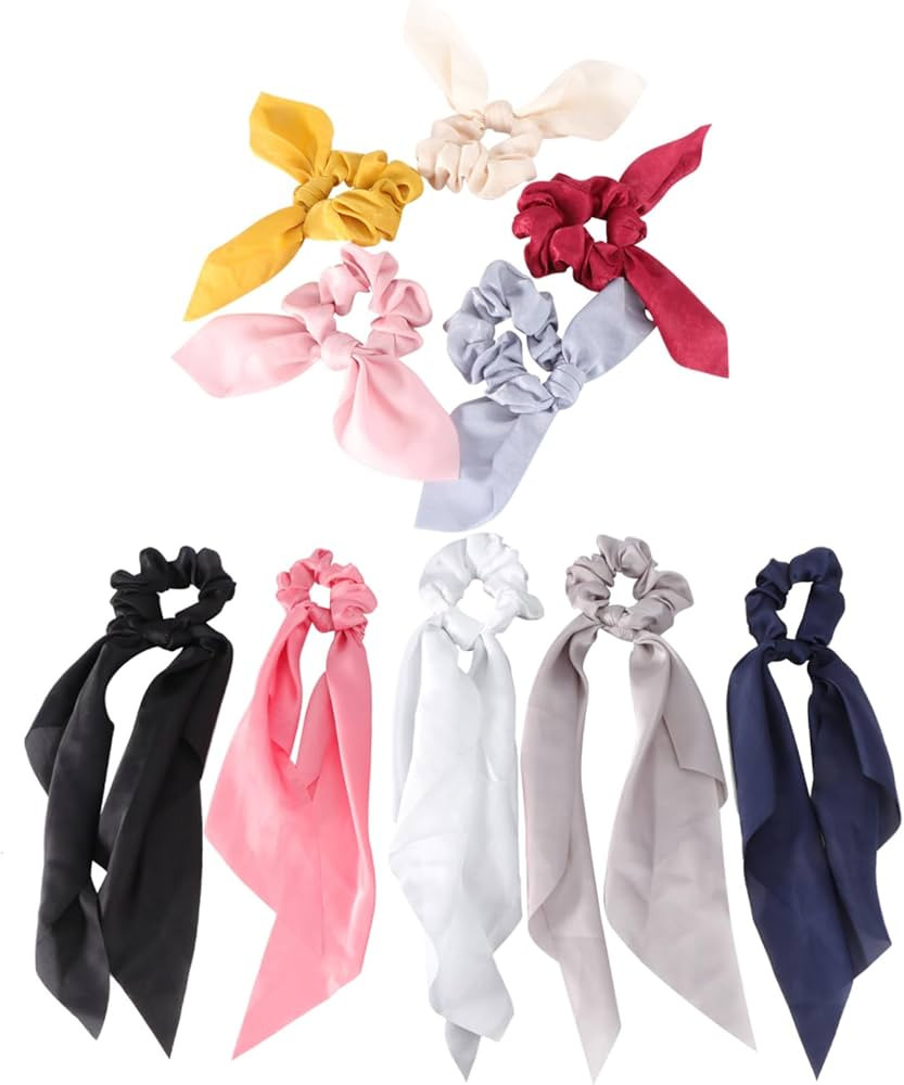 Angoily 10pcs Color Hair for Braids Braided Hair Ropes Ponytail Holders Bowknot for Women | Amazon (US)