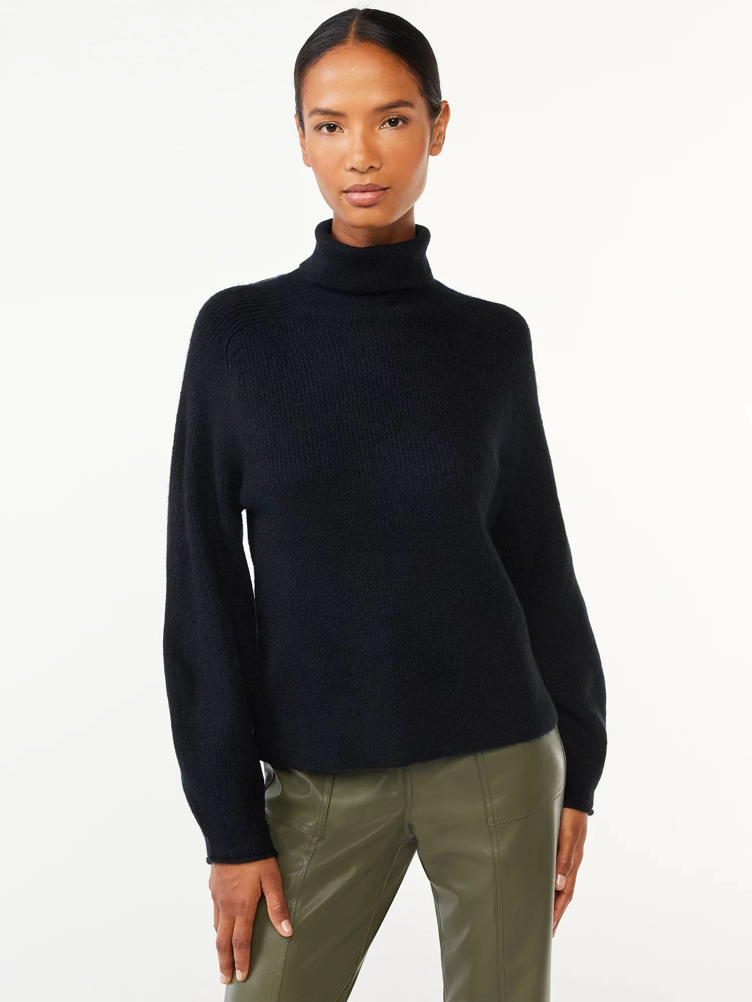 Scoop Women's Ribbed Turtleneck Sweater - Walmart.com | Walmart (US)