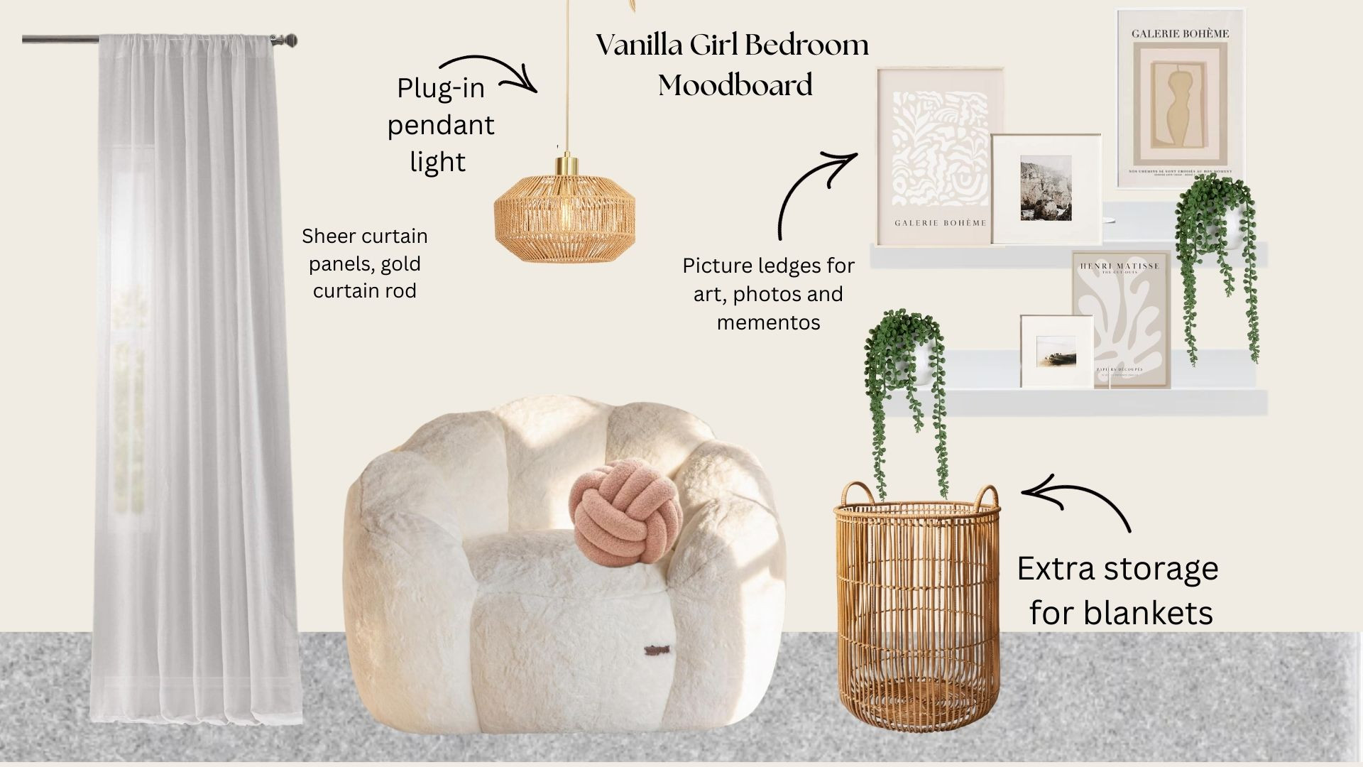 Vanilla girl bedroom moodboard 
Clean girl bedroom aesthetic 
Teenage girl neutral bedroom inspo 
White, beige, blush pink with gold accents
Cozy bedroom  

 #LTKHome #LTKStyleTip #LTKKids