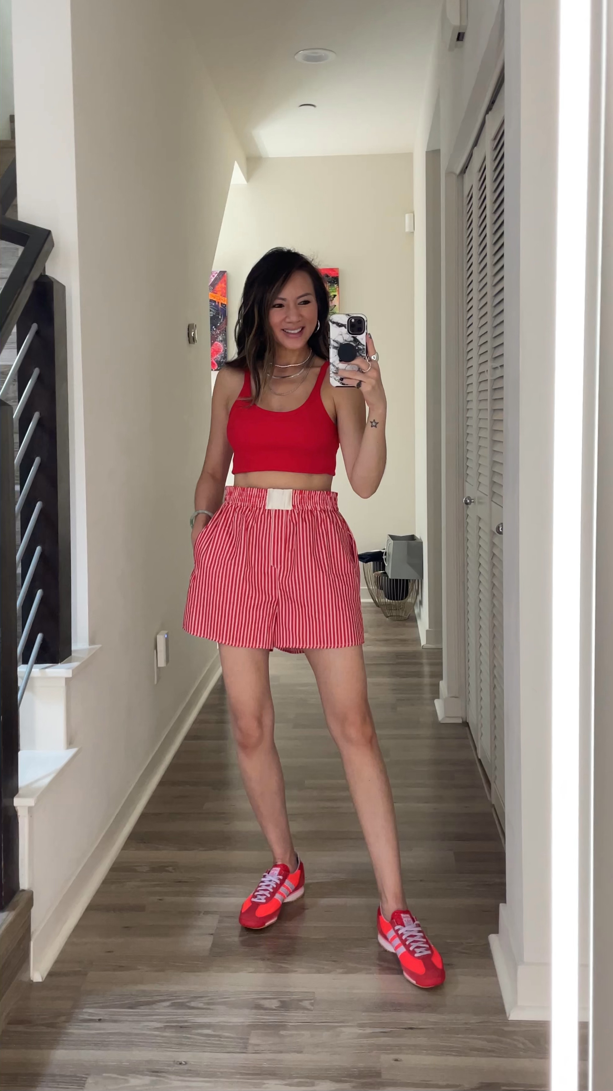 What I wore for a road trip to Palm Springs 🌵☀️ 

Loving the boxer short trend—my shorts are on sale for $10, tank top is on sale for $16 from Amazon, plus the red hot sneakers to match 🔥 These Adidas SL 72 are so comfortable! Runs a full size too big. 

Road trip outfit, travel outfit, shorts, boxer shorts, tank top, Adidas SL 72 sneakers, red sneakers, The Stylizt

#LTKFindsUnder100 #LTKFindsUnder50 #LTKTravel