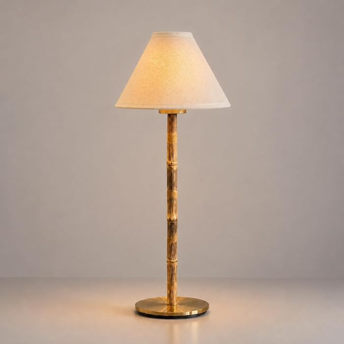 Bamboo Cordless LED Table Lamp \u2013 Rechargeable 24-Hour Battery, Dimmable Warm Light, 15" Port... | Amazon (US)