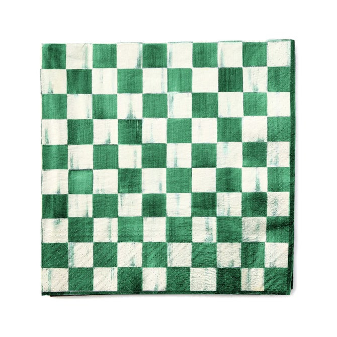 Emerald Check Dinner Paper Napkins | MacKenzie-Childs