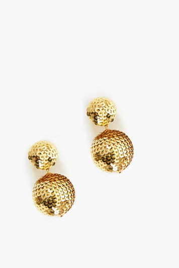 Gold Sequin Petite Lantern Earrings | Tuckernuck (US)