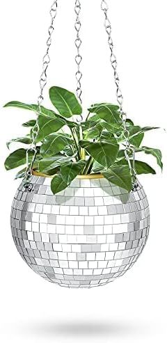 OtNiap Disco Ball Planter - with Hook and Wooden Stand for Desk,Hanging Disco Ball Planter Pot Pl... | Amazon (US)