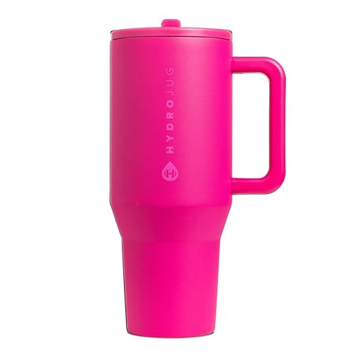 HydroJug Traveler - Modern 40 oz Tumbler with Handle & Simple Flip Straw - Car Cup Holder Friendly, Leak Resistant Water Bottle-Reusable Insulated Stainless Steel & Rubber Base - Gifts for Women & Men | Amazon (US)