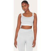 Light Grey Seamless Double Layered Sports Bra | PrettyLittleThing US