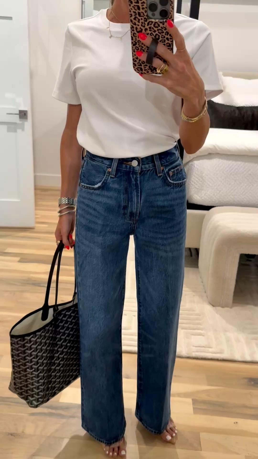 Petite friendly dark wash jeans with a looser fit. Wearing 23

#LTKPetite #LTKootd