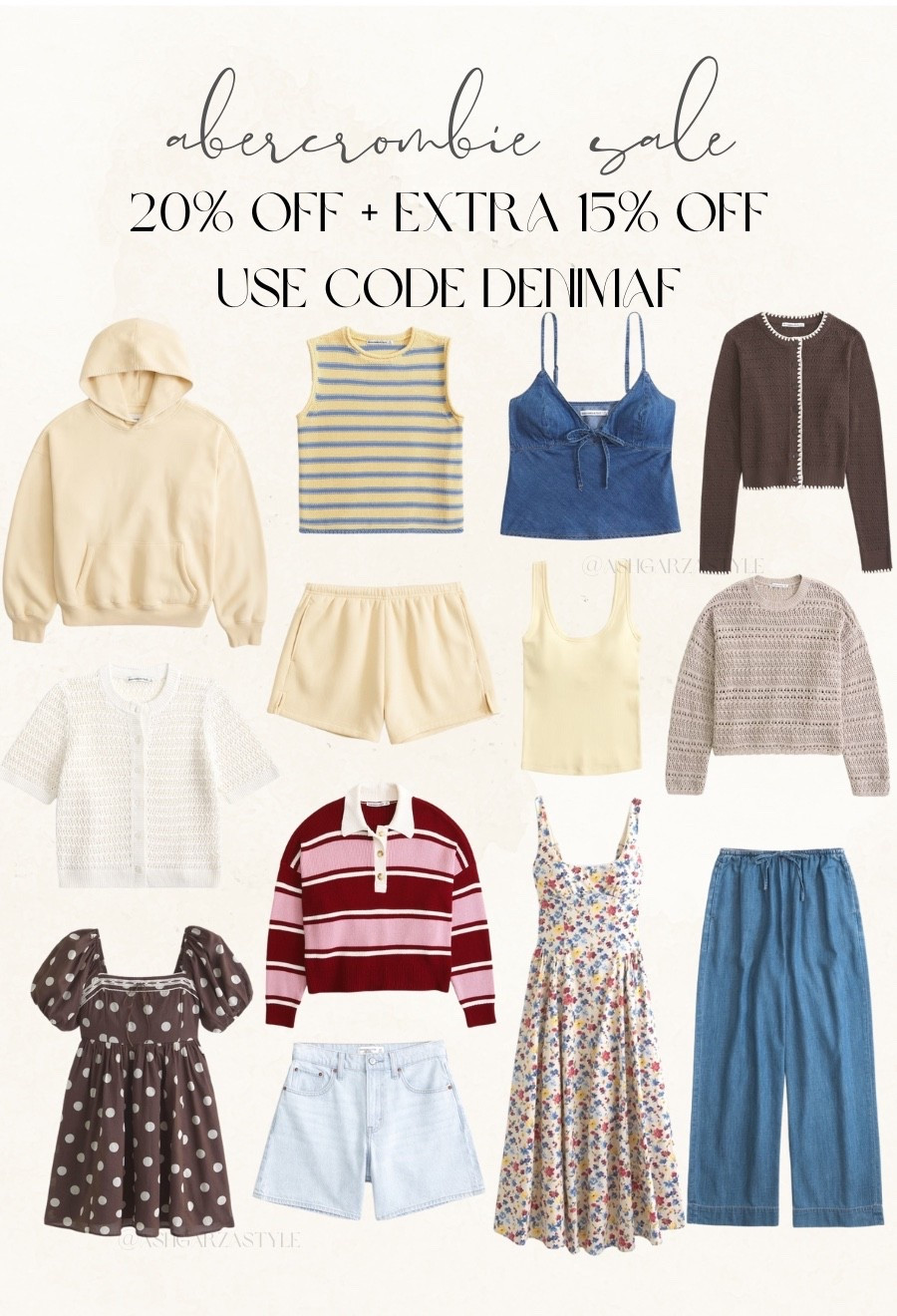 Abercrombie sale 20% off plus extra 15% off with stackable Code DENIMAF

#LTKSaleAlert #LTKSeasonal #LTKootd