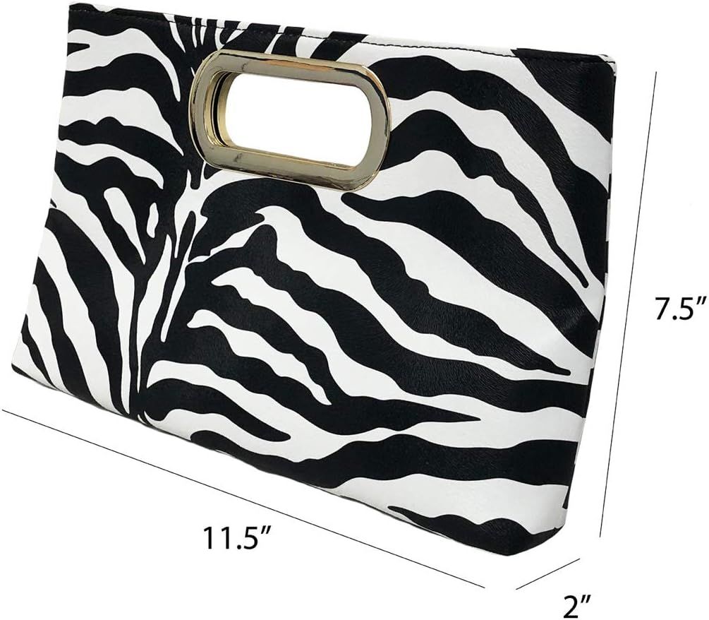 JNB Top Handle Zebra Print Clutch | Amazon (US)