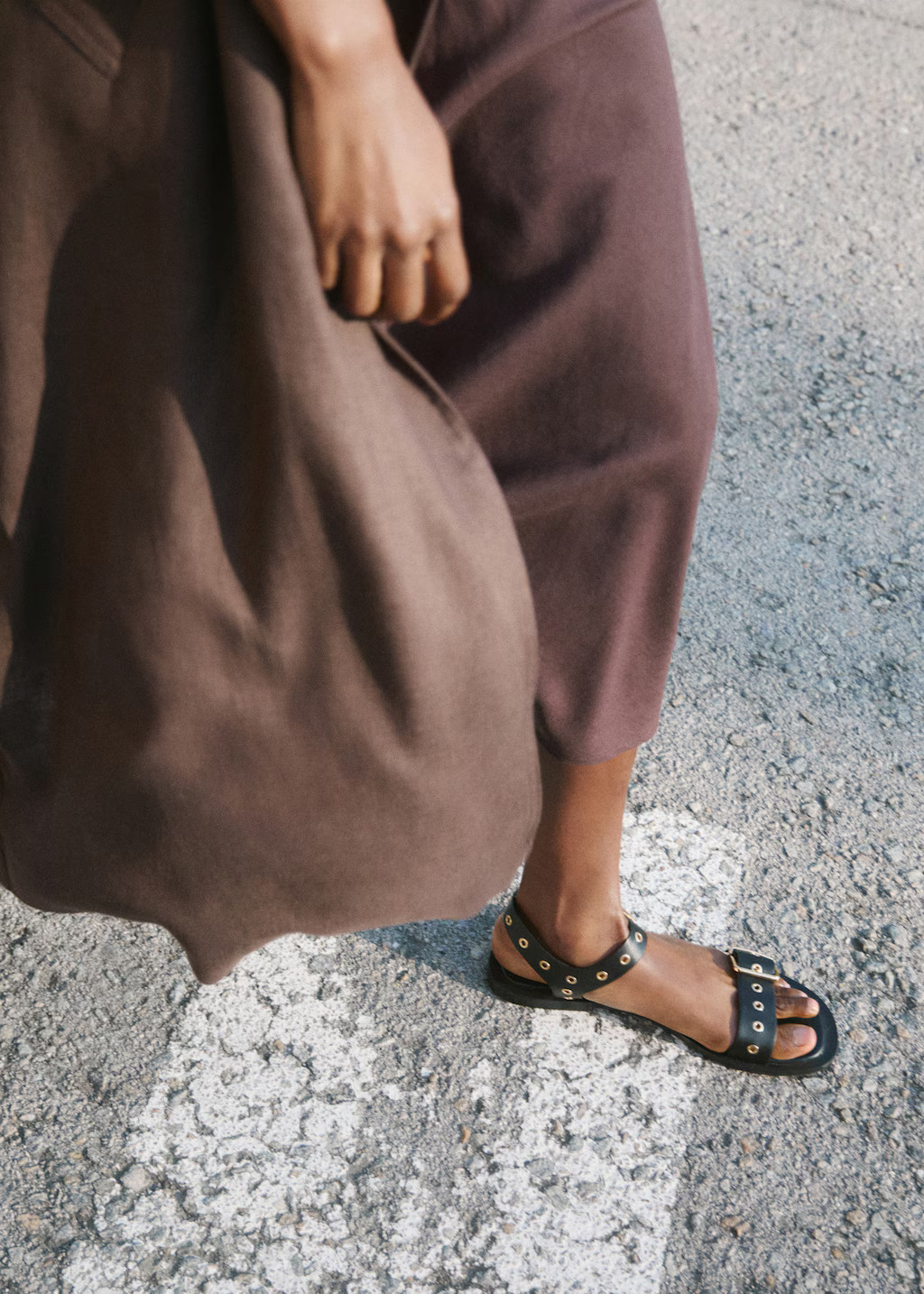 Strap sandals with buckles and eyelet details - Women | MANGO USA | Mango (US/MX/AU)