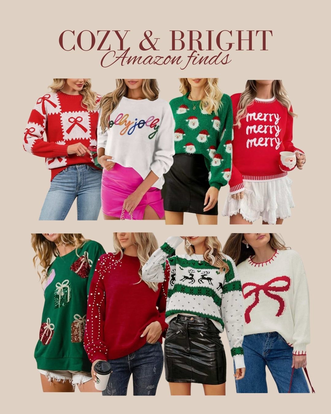 Women’s Christmas sweaters
Women’s winter style 
Women’s sweater 
Christmas outfit for women

#LTKGiftGuide #LTKHoliday #LTKSeasonal