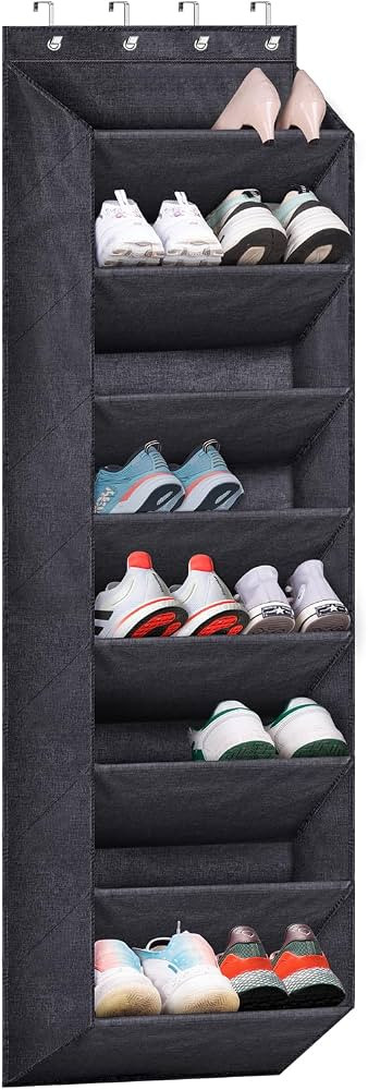 SLEEPING LAMB Over The Door Shoe Organizer for Closet, Narrow Shoe Rack with Large Deep Pockets f... | Amazon (US)