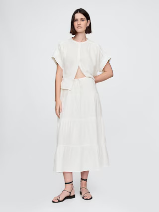 Cotton Gauze Tiered Maxi Skirt | Gap (US)