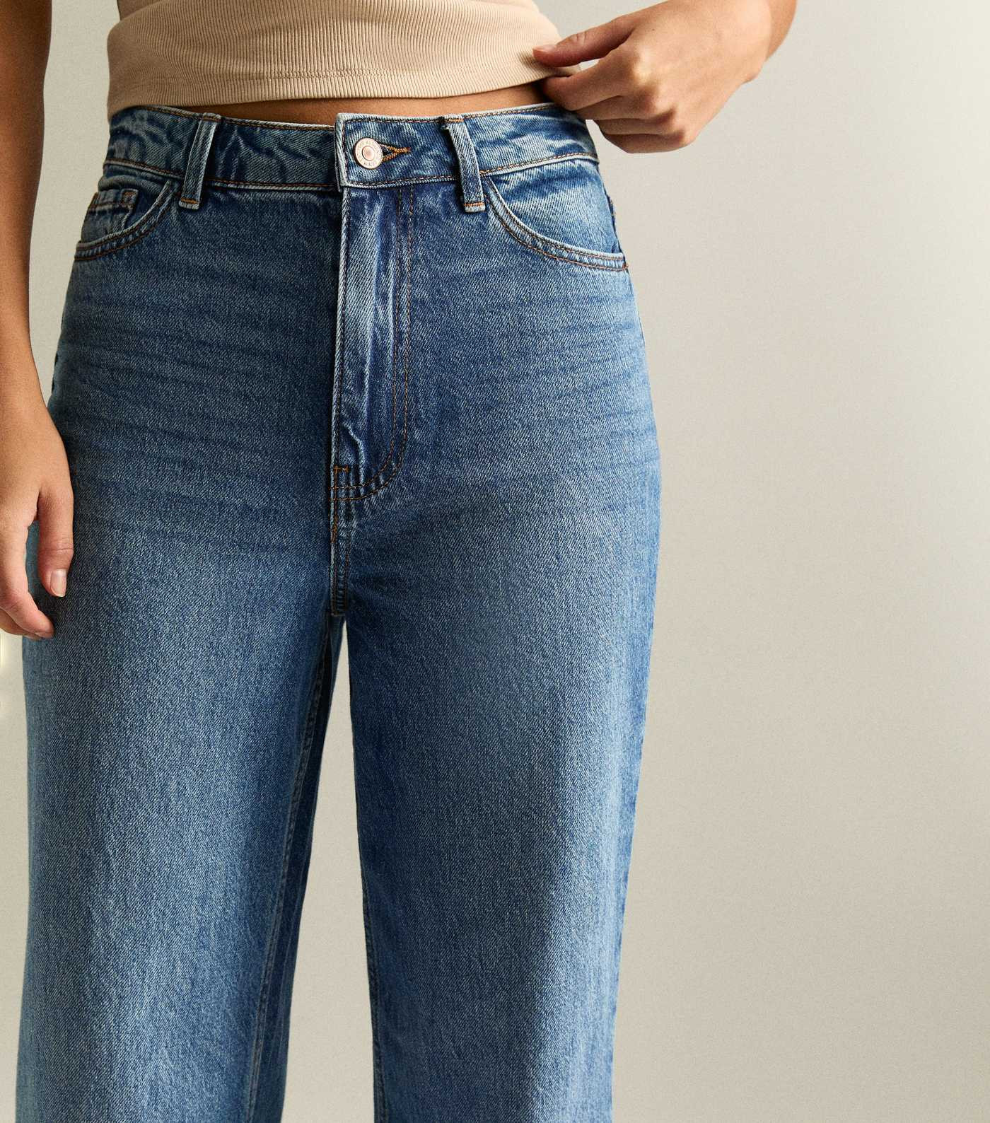 Blue Adalae High Waisted Wide Leg Jeans | New Look | New Look (UK)