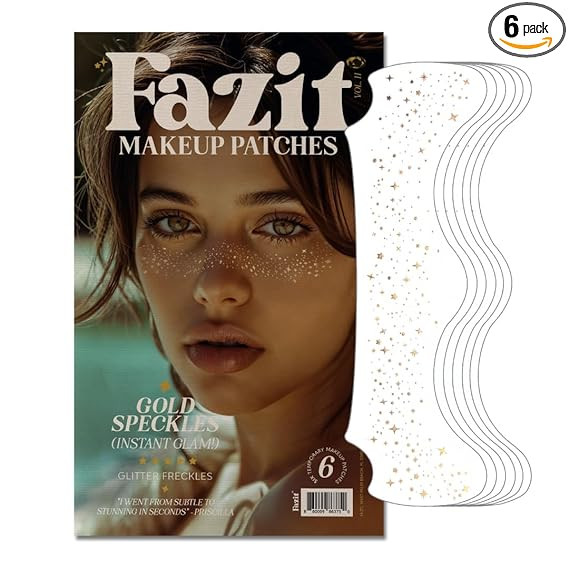 Fazit Makeup Patches - Gold - Face Glitter Makeup Speckles - Glow Up Makeup Patches - Face Glitte... | Amazon (US)