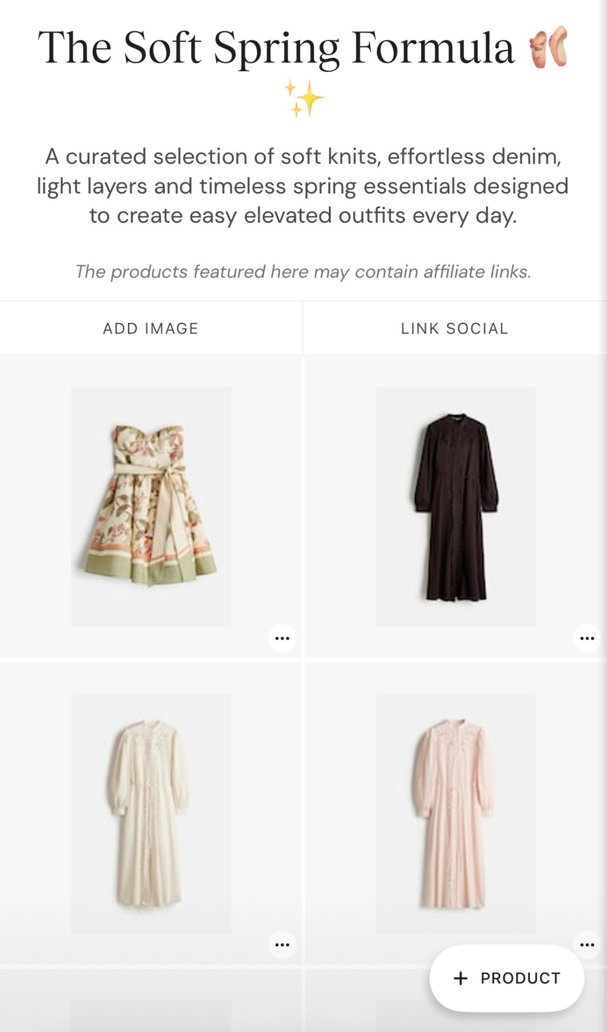 Capsule selection ✨

A curated spring summer capsule built around soft tones, effortless layers and timeless pieces that mix easily together.

From dresses to denim and light jackets, everything is designed to create multiple outfits without overthinking.

Wearing size S,  36 (UK 8 / US 4)

🔎 capsule wardrobe, spring outfits, minimal style, neutral outfits, effortless fashion, spring summer wardrobe

#LTKuk #LTKeurope #LTKspring


#LTKSeasonal #LTKootd #LTKgrwm