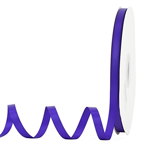 MEEDEE Purple Ribbon 3/8 Inch Purple Satin Ribbon Double Faced Satin Ribbon Purple Wedding Ribbon Thin Purple Ribbon for Gift Wrapping Purple Fabric Ribbon for Crafts Ribbon for Lei Making, 100 Yards | Amazon (US)