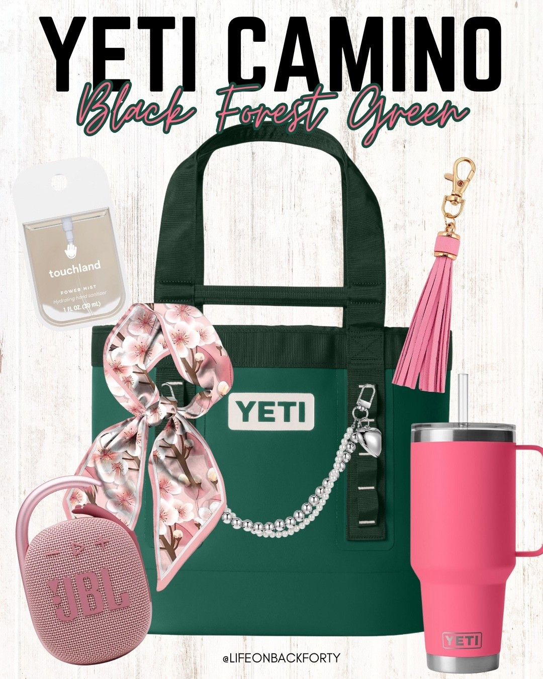 Yeti Camino Black Forest Green Accessories - Pink Edition

#LTKFamily #LTKStyleTip #LTKTravel