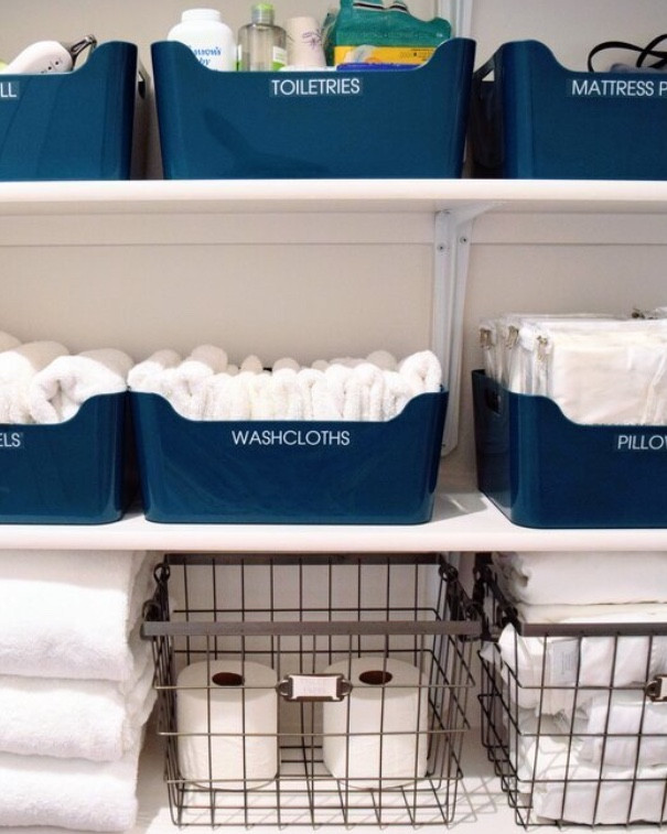 Keep your bathroom closet neat and organized with storage bins! 

#LTKFamily #LTKHome
