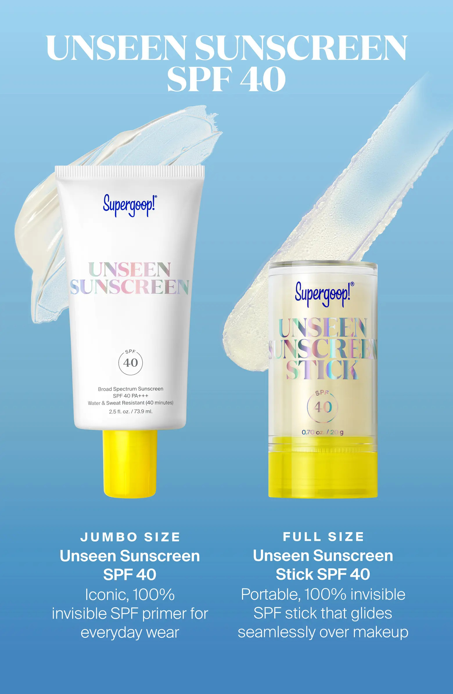 Supergoop!® Unseen Sunscreen Jumbo + Go Set $78 Value | Nordstrom | Nordstrom