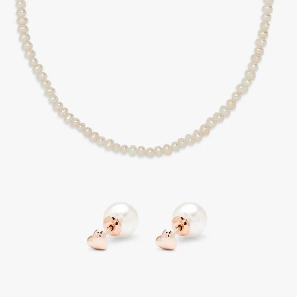 Pearl Necklace & Earring Set | Pura Vida Bracelets