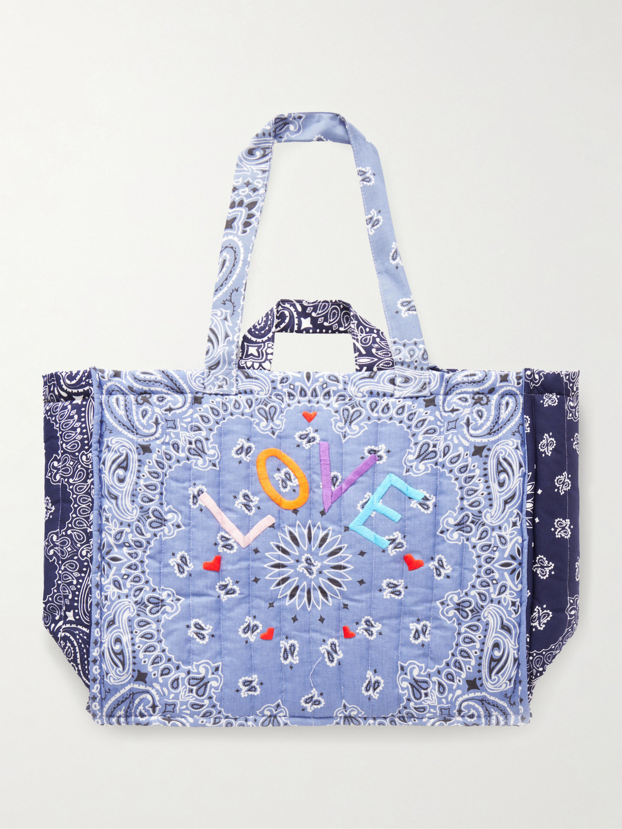 CALL IT BY YOUR NAME - Cabas Maxi Embroidered Quilted Printed Cotton Tote Bag - Blue | NET-A-PORTER (US)