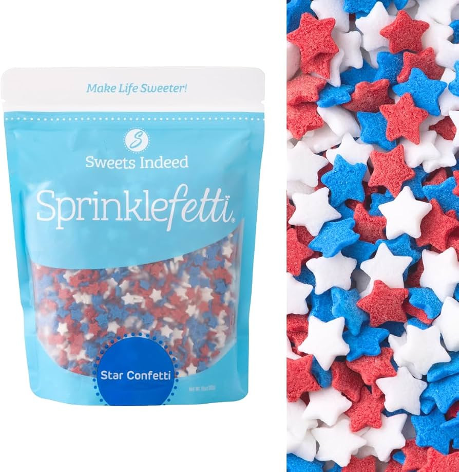 Sweets Indeed Red White and Blue Star Sprinkles \u2013 Bulk 10 Ounces Patriotic Star Sprinkles fo... | Amazon (US)