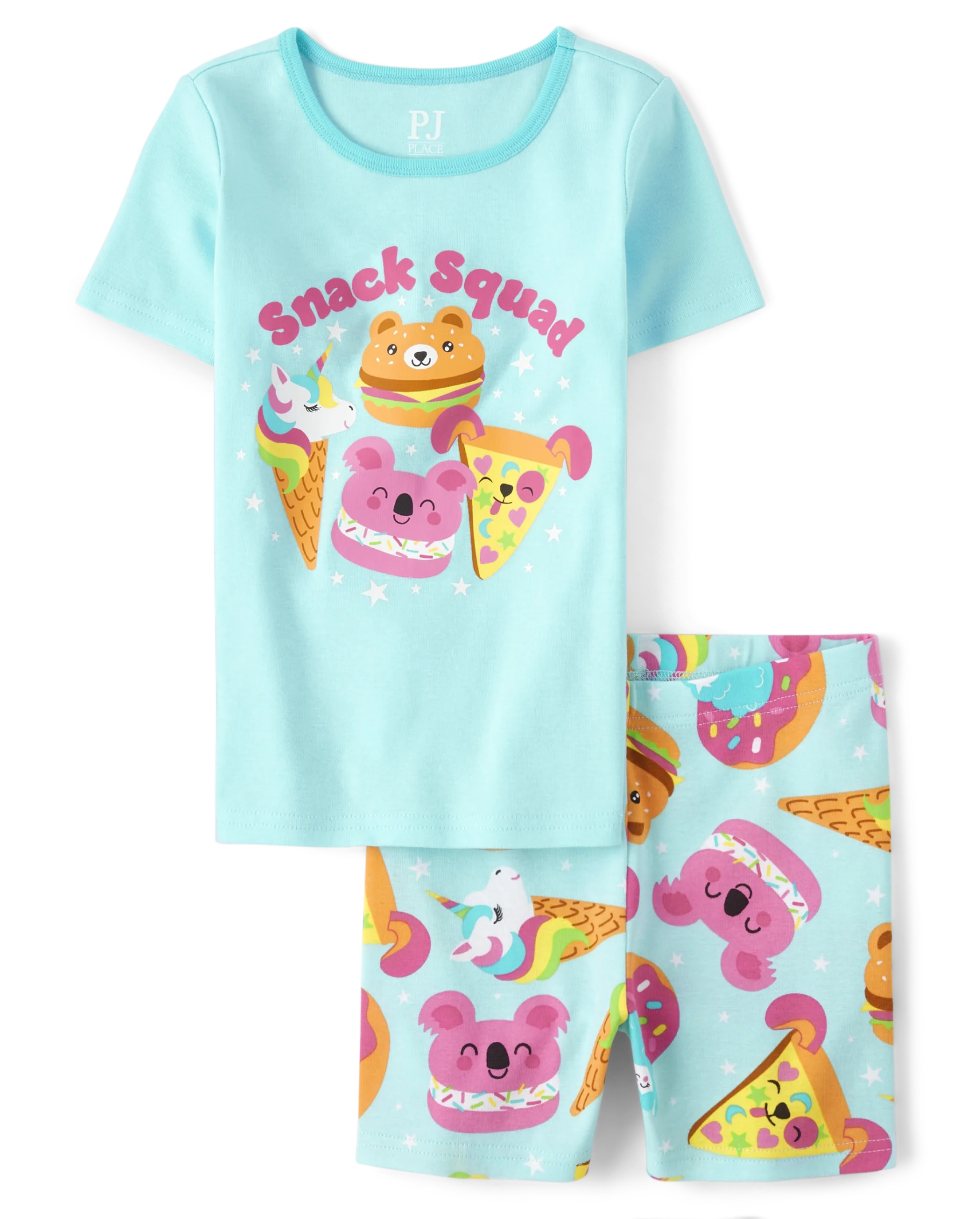 Girls Short Raglan Sleeve 'Snack Squad' Pajamas | The Children's Place  - LTBUBBLGUM | The Children's Place